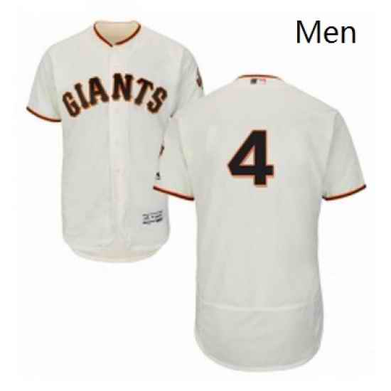 Mens Majestic San Francisco Giants 4 Mel Ott Cream Home Flex Base Authentic Collection MLB Jersey